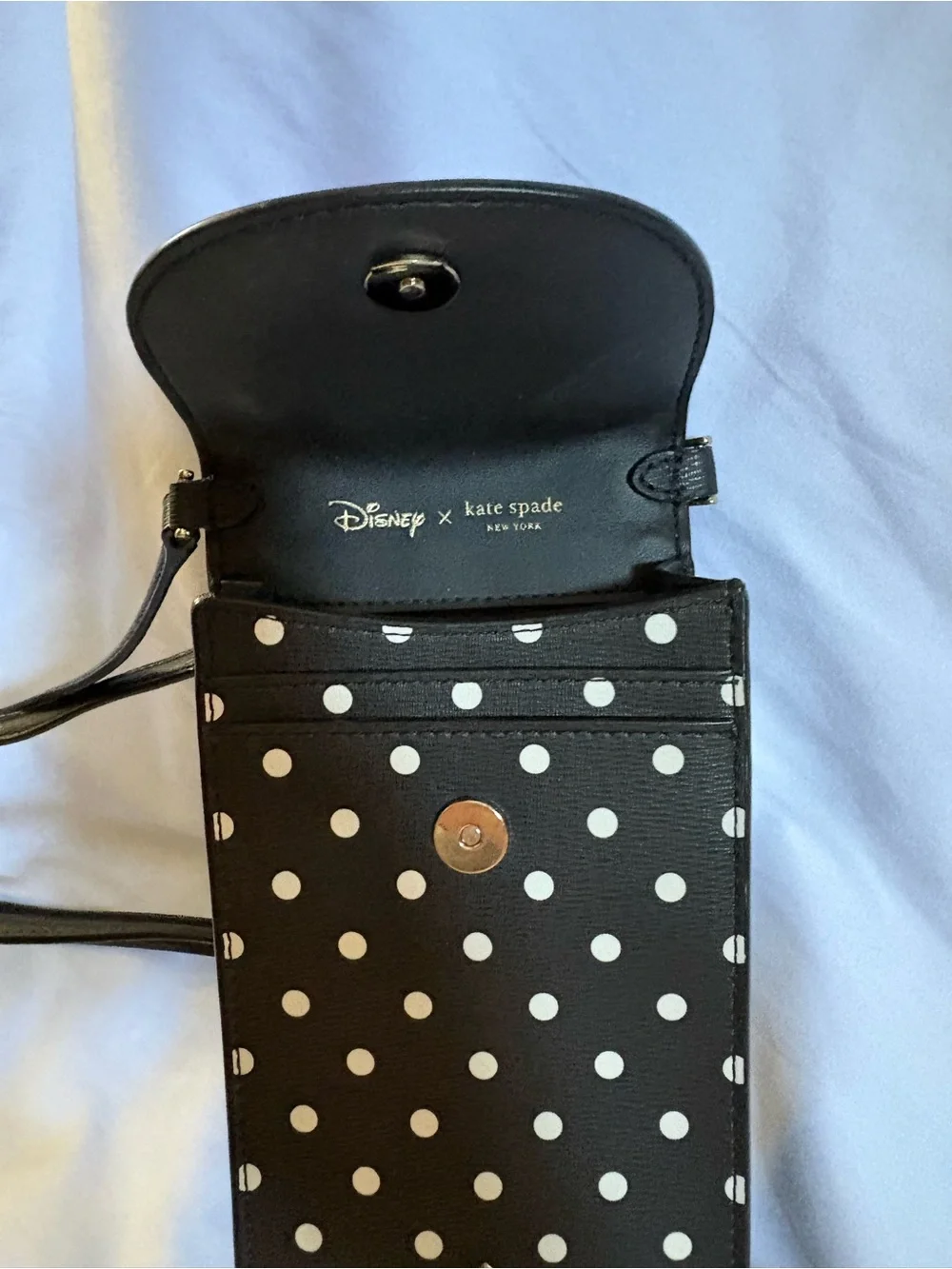 kate spade Black and White Polka Dot Crossbody with Red Bow